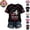 Black, variant on Womens Breast Cancer Awareness T-Shirt Halloween Raglan Short Sleeve Tops October Pink Ribbon & Halloween Graphic Casual Tee
