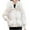 White, variant on Winter Warm Coats for Womens Fashion Plus Size Long Sleeve Hoodless Solid Color Zipper Pocket Top Casual Coat