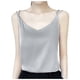 thumbnail image 5 of Camiseta de seda satinada para mujer: cuello en V, tirantes finos, blusa sin espalda, poliéster, para ropa informal y de dormir, 5 of 7