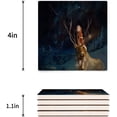 thumbnail image 3 of RYLABLUE Merry Christmas Elk and Girl Set of 8 Coaster for Drinks, Absorbent Ceramic Stone Coasters Cup Mat with Cork Base for Home Kitchen Room Coffee Table Bar Decor, 3 of 4