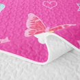 thumbnail image 5 of Homewish Girls Pink Twin Quilt Set,Cute Butterfly Rainbow Floral Twin Coverlet Set,2-Piece, 5 of 7