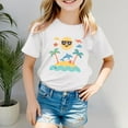 thumbnail image 3 of Toddler T Shirts Girls 2t Cartoon Print Short Sleeve T-Shirt Casual Crew Neck Vacation Tops Clothes for Girls White,150, 3 of 4