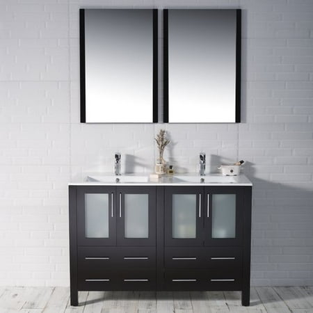 Orren Ellis Mance 47 Double Bathroom Vanity Set With Mirror Orren Ellis Mance 47 Double Bathroom Vanity Set With Mirror