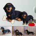 thumbnail image 5 of Peluche de Perro Salchicha Sentado, Realista, Color Negro, Ideal Como Regalo para Niños, Decoración para el Hogar y el Coche B, 5 of 5