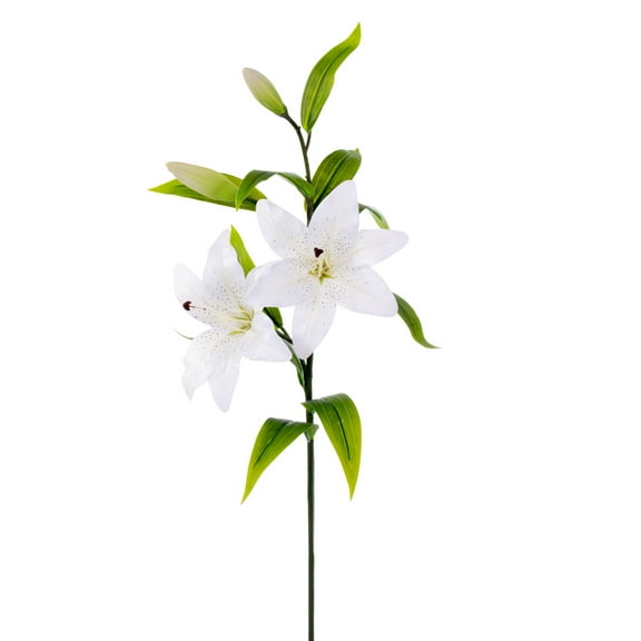 Vickerman 32" Artificial White Real Touch Tiger Lily Stem, Pack of 2