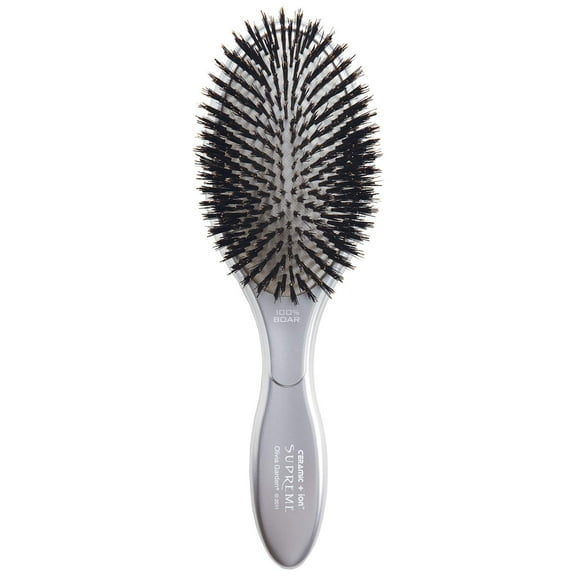 Olivia Garden Ceramic Ion Supreme Paddle - Boar & Ionic Bristles for Shine & Hydration