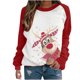 thumbnail image 1 of Camiseta informal de manga larga con cuello redondo y estampado navideño para mujer Pompotops qwe24055, 1 of 5