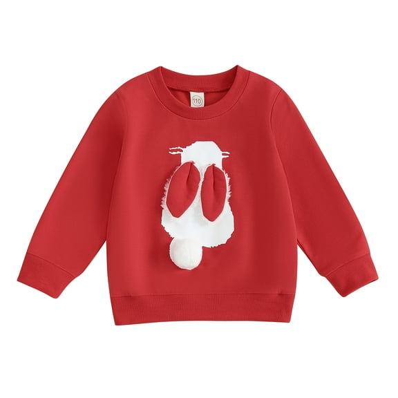 Bagilaanoe Toddler Baby Girl Boy Easter Sweatshirt Long Sleeve Bunny Pattern Pullover 2T 3T 4T 5T 6T Kids Loose Tee Tops