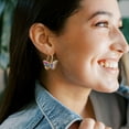 thumbnail image 4 of VBARHMQRT Chain Earrings Single Piercing Simple Female Butterfly Earrings Trendearrings Contracted Show Temperament Delicate Colorful Zircon Earrings Titanium Flat Back Earrings, 4 of 6