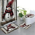 thumbnail image 6 of Christmas Bathroom Set 4-Piece Santa Shower Curtain Toilet Mat U-Shaped Rug Floor Mats Holiday Decoration Polyester Waterproof Durable, 6 of 6