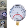 thumbnail image 2 of 2 In 1 Mechanical Pressure Gauge Thermometer Temperature Tester 0-10 Bar G1/4, 2 of 7