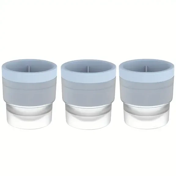 Slow Melting 2.5 Inch Large Ice Ball Molds Set of 3 - Durable TPE Round Ice Cube Makers for Whiskey, Cocktails, and Iced Coffee