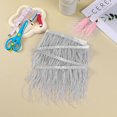 thumbnail image 4 of Soarer Feather Rim, avestruz gris, 2 yardas, 13 a 18 cm, 4 of 6