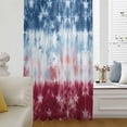 thumbnail image 5 of Blue White Red Sheer Curtains 54 Inches Long, Tie-dye American Flag Star Abstract Light Filering Curtains, Breathable Simi Curtain Privacy Drapes for Kitchen Bathroom Small Window Treatment, 5 of 9
