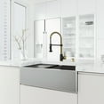 thumbnail image 2 of 33 in. Single Bowl Apron Front Stainless Steel Farmhouse Kitchen Sink and Faucet in Matte Brushed Gold and Matte Black, 2 of 13