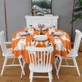 thumbnail image 2 of Orange Halloween Ghosts Round Tablecloth 60"x60",Wrinkle Wipeable Table Cloth for Kitchen Dining Room Picnic Patio Party, 2 of 6
