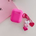 thumbnail image 1 of Pink Heart Girls Case for AirPods Pro Shell Texture Earphone Protective Cover for Airpods 2 3 3rd Soft IMD Case with Keyring G For AirPods 3 New, 1 of 6