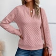 thumbnail image 6 of Women's Sweatshirts Plus Size Solid Long Sleeve Pullover Round Neck Casual Fashion Top, 6 of 7