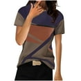 thumbnail image 2 of Fesfesfes Purple Shirt Women Plus Fashion Casual Printing Pullover Short Sleeve T-Shirt Tops Blouse 18(XXXXXL), 2 of 5