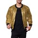 thumbnail image 1 of Chaqueta metálica con cremallera INSPIRE CHIC para hombres, chaqueta de fiesta brillante estilo varsity XL dorado, 1 of 6