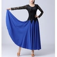 thumbnail image 3 of Long Sleeve Long Lace Velvet Modern Dance Practice Performance Dress Outfit Adults, 3 of 8