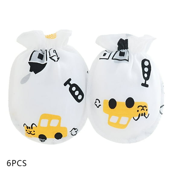 TELOLY 6Pcs Baby Mittens,Convenient Movement Baby Mittens Newborn,Baby-Specific Baby Mittens 0-6 Months,Style1
