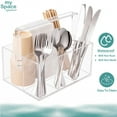 thumbnail image 2 of Utensil Holder Silverware Caddy Countertop Cutlery Organizer For Napkins Flatware Spoon Fork Knife For Picnic Party Plastic Acrylic, 2 of 8