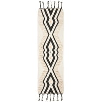 SAFAVIEH Kenya Alexa Southwestern Runner Rug, Ivory/Black/Blue, 2'3" x 6'