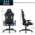 thumbnail image 3 of Pemberly Row Faux Leather Blue Swivel Massage Gaming Chair with Lumbar Support, 3 of 11