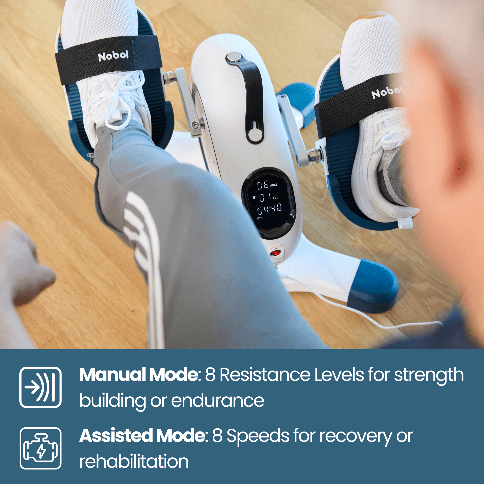 PhysioPedal Motorized Arm & Leg Exerciser with Adjustable Resistance, Digital Display and Remote Control for Full-Body Low-Impact Workouts
