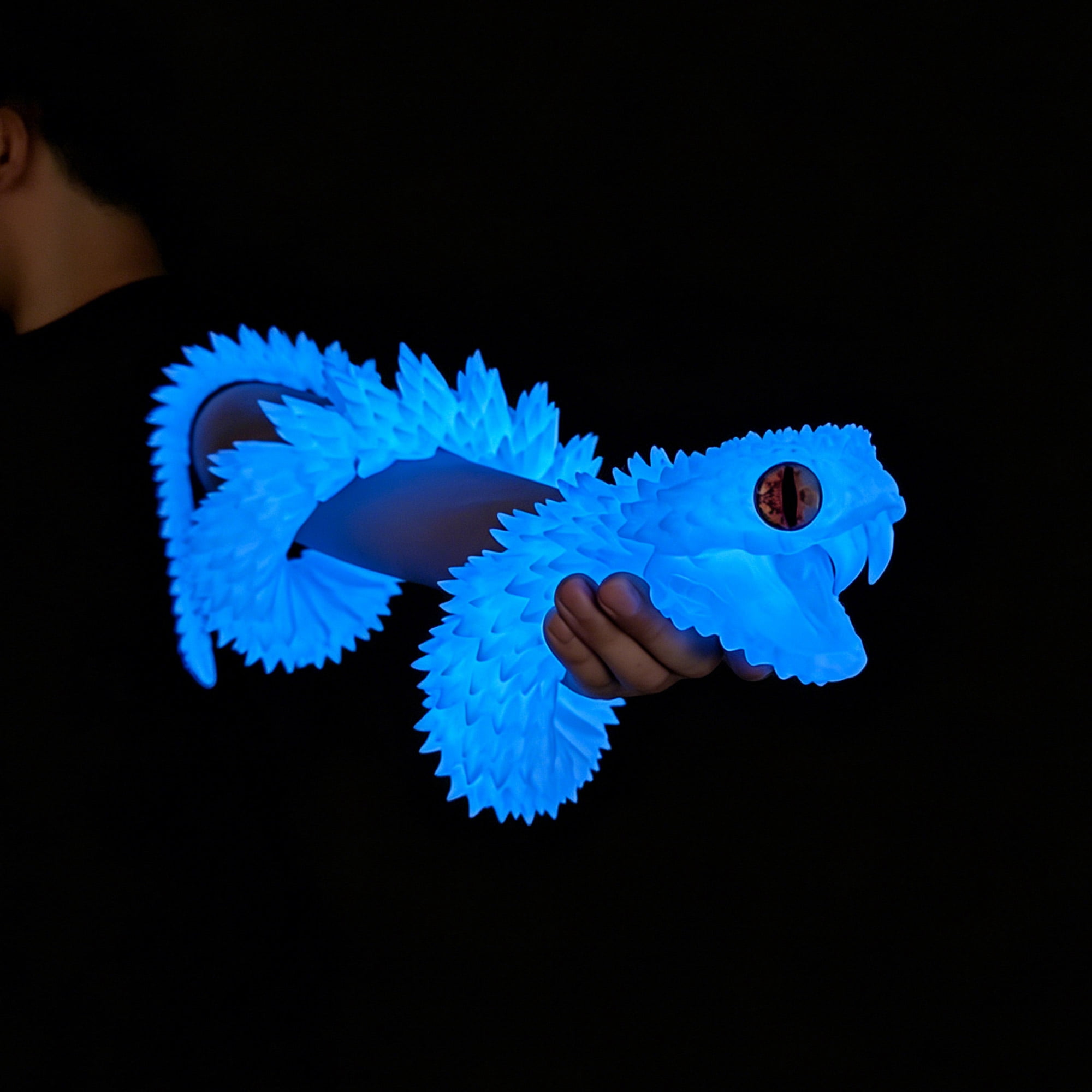 47.5inch 3D Printed snake,Flexible Joint Animal lacertid Figurines,Realistic Eyes, Home Office Decor,Fidget Toy for Adults Teens Boy Festival Gifts