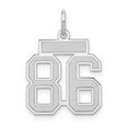 thumbnail image 3 of 14k White Gold WG Small Satin Number 86 Charm Pendant, 3 of 3