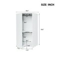 thumbnail image 4 of Corner Wardrobe Closet Organizer with 2 Hanging Rails & Shelves, Open Style Clothes Storage Cabinet for Bedroom, Space-Saving Household Polygon Wooden Armoire, White, 4 of 9