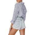 thumbnail image 4 of Long Sleeved Women's Blouses Striped Shirts Button Down Loose Fit Casual Tops, 4 of 5