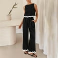 thumbnail image 2 of OJinShaWanO Flowy Pants Womens Sleeveless Tank Crop Top Wide Leg Pants Set, 2 of 5