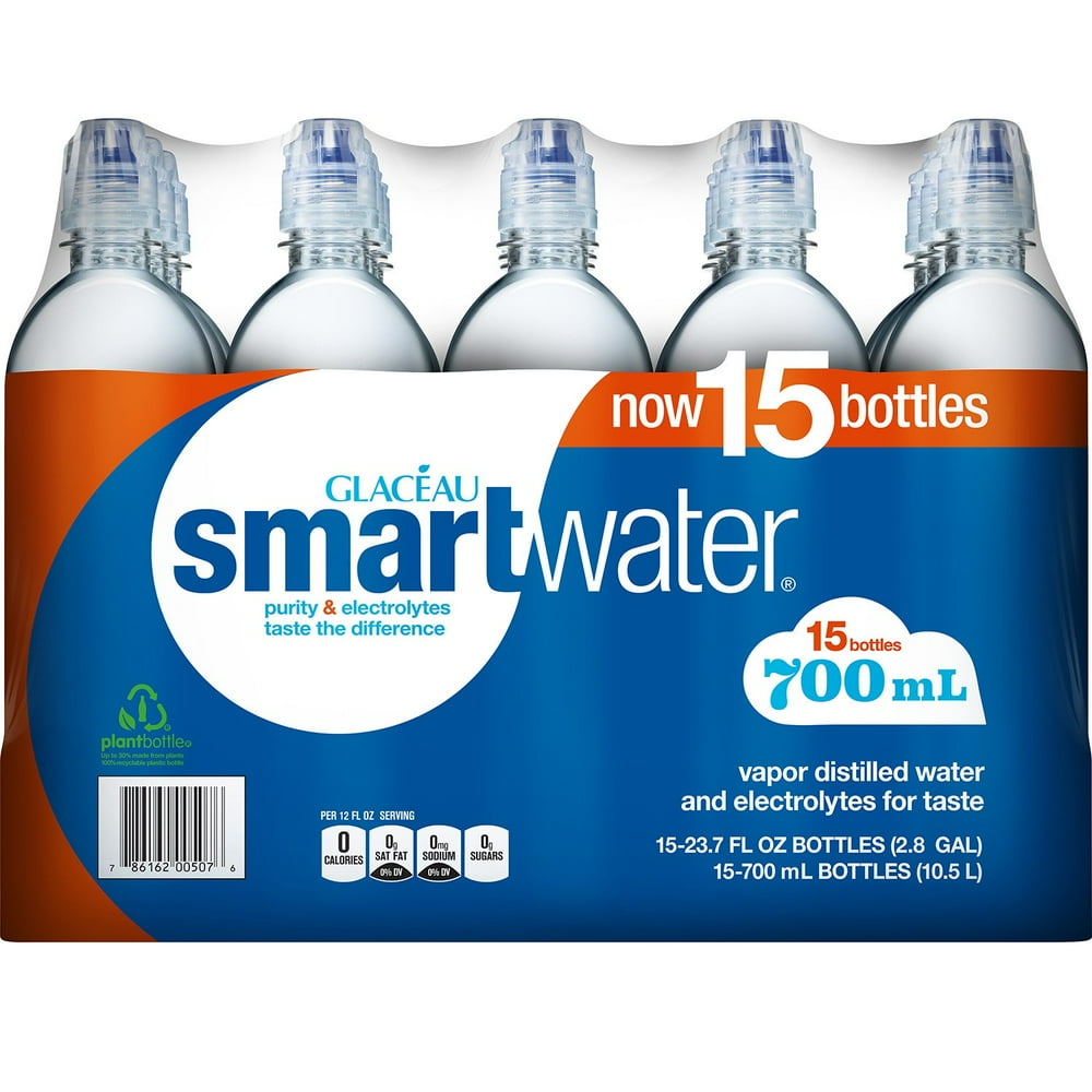 Glaceau Smartwater Vapor Distilled Water, 23.7 Fl Oz, 15 Ct - Walmart ...