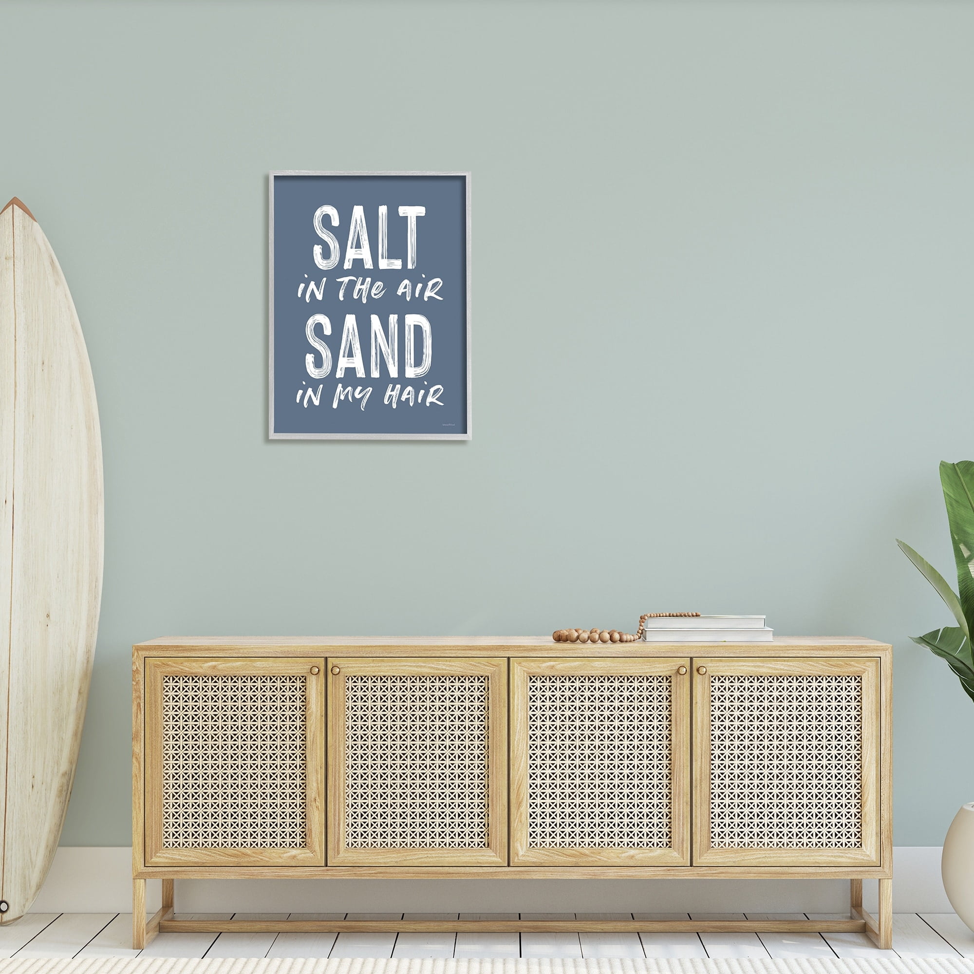 Stupell Industries Salt in Air Sand in Hair Nautical Phrase, 24 x 30,Design by Lettered and Lined