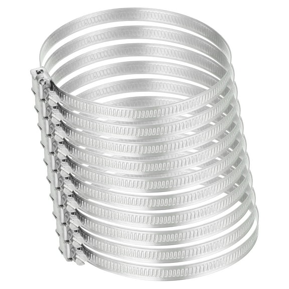 4 Inch 430 Stainless Steel Duct Clamps, 20 Pcs Adjustable Hose Clamps