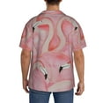 thumbnail image 3 of Logiee Flamingos Print Men's Button Down Shirts Short Sleeve, Summer Beach Shirts,Vacation Wedding Shirts,Men's Casual Button-Down Shirts with Pocket-Large, 3 of 5