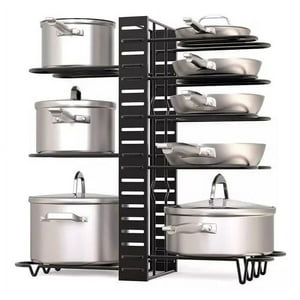 Estante de horno de microondas extensible y ajustable en altura,  organizador de almacenamiento de cocina, armario de pie con 3 ganchos de  longitud de 39-63cm