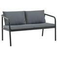 thumbnail image 1 of vidaXL Canapé de Jardin 2 Places avec Coussins Gris Aluminium, 1 of 5