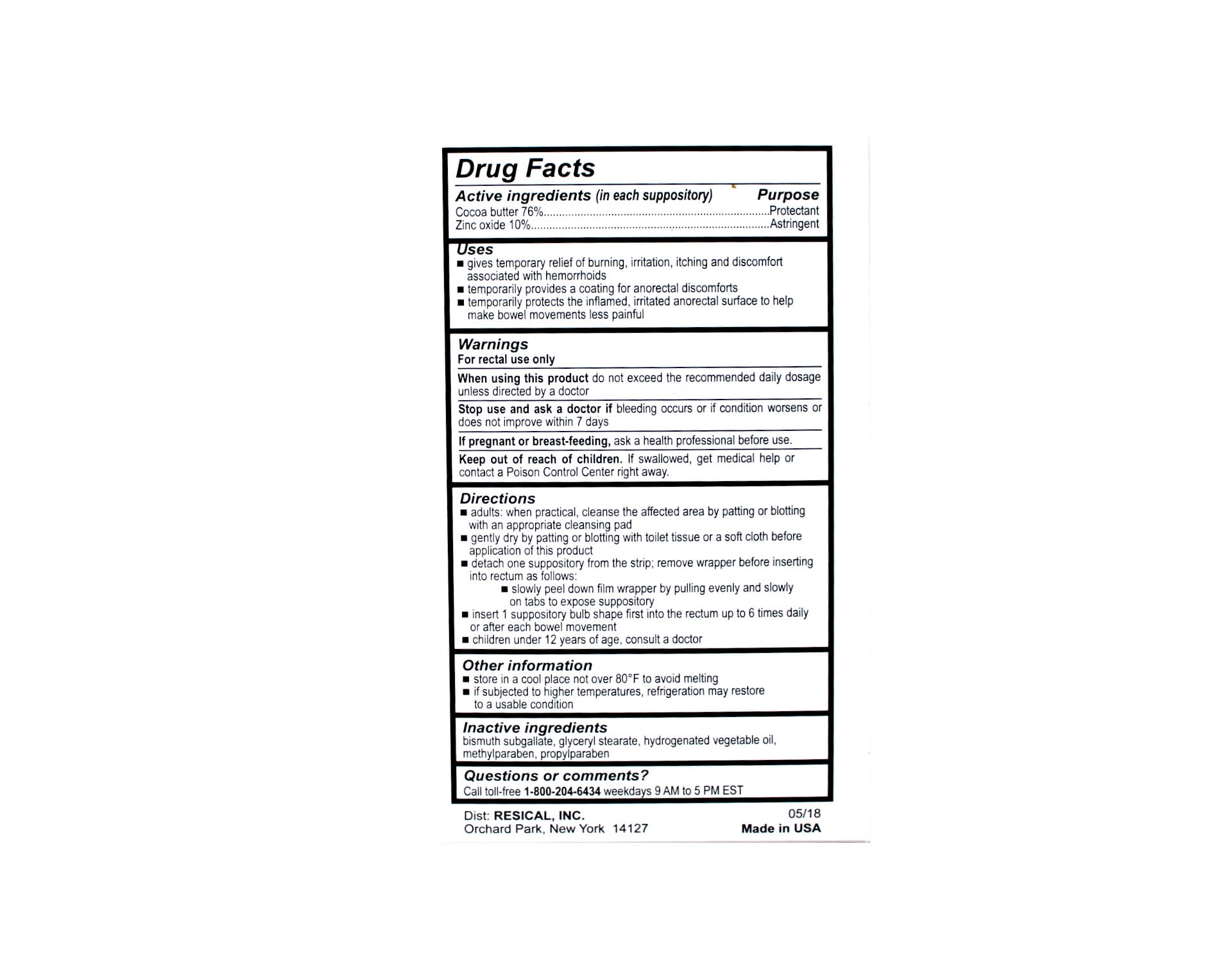 Calmol 4 Hemorrhoid Suppositories - 24 ct, Pack of 3