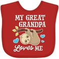 thumbnail image 3 of Inktastic My Great Grandpa Loves Me with Sloth and Hearts Boys or Girls Baby Bib, 3 of 4