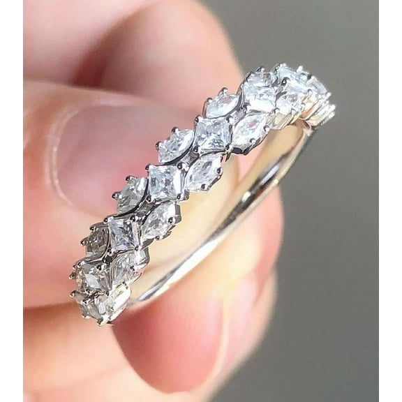 vylahjewellery 3 CT Marquise and Princess Cut Moissanite Diamond Ring Proposal 10K Yellow Gold Wedding Ring