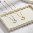 thumbnail image 2 of Dainty 14K Gold Plated Circle Pendant Necklace for Women, Simple Open Circle Chain Necklace, Adjustable Minimalist Jewelry Gift(Gold+Silver), 2 of 4
