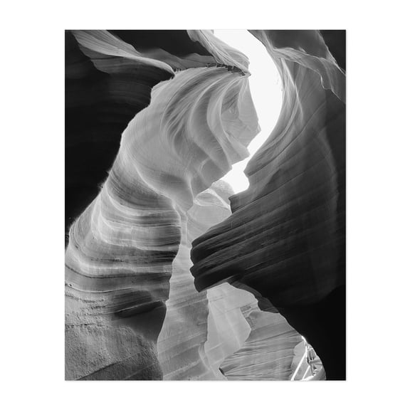 Antelope Canyon Black & White XXIII - Arizona Photography Abstract Desert Black and White Nature Landscape Unframed Wall Art Print 4 x 6 inches