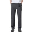 thumbnail image 3 of Men’s Casual Solid Work Jeans Pants Trousers with Belt, Elastic Waist Button Zipper Straight Leg, Comfortable Stretchy Daily Wear Classic Fit | AESTIVO,Gray 2XL, 3 of 5