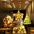 thumbnail image 2 of Santa Claus muñeco de nieve forma de alce ventosa para ventana suministros de vacaciones decoración Led decoración navideña luces navideñas, 2 of 4