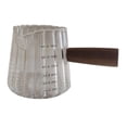 thumbnail image 1 of Taza medidora de vidrio, accesorios para espresso, taza mezcladora de vidrio con revestimiento de madera antiescaldadura. Transparente, 1 of 9