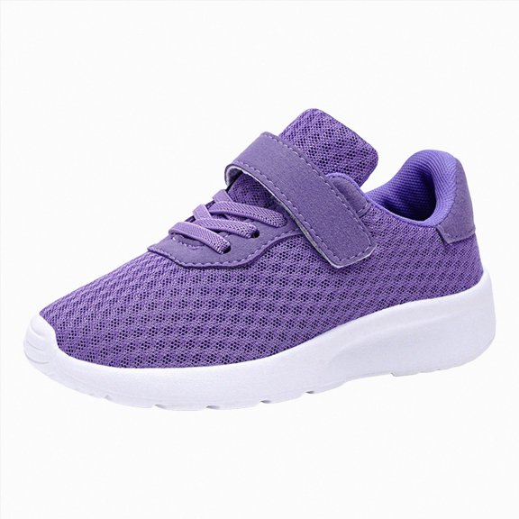 Gubotare Kids Shoes Kids High Top Casual Adjustable Strap Canvas Shoes Girls and Boys Sneakers Size 13.5 (Purple,Little Kids 13.5)